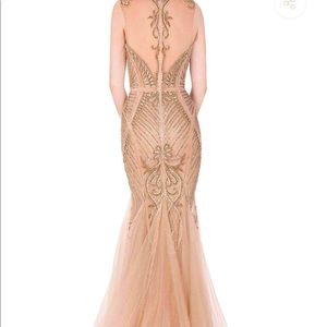Mega Sparkling Evening Gown by Terani in Bronze